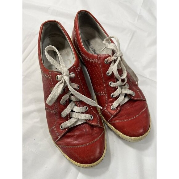 JOSEF SEIBEL Womens Red Leather Caspian Comfort Sneakers Size 7 - Picture 2 of 14